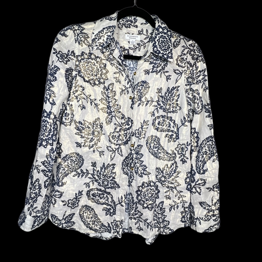 A1 Charter Club Weekend Collection Paisley Print Top